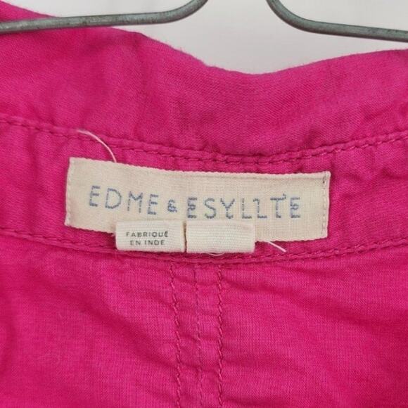 EDME & ESYLLTE Pink Long Sleeve Button Down Shirt - Size 2 - Picture 3 of 4